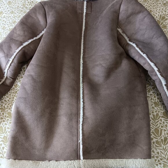 Abercrombie and Fitch xs rancher coat heavy faux suede shearling fur oversized - Picture 6 of 6